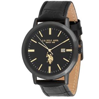 ΡΟΛΟΙ U.S. POLO USP4924YG U.S.POLO Oliver Black Leather Strap