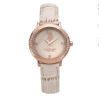 ΡΟΛΟΙ U.S. POLO USP5616IV  U.S. POLO Rachel Crystals Beige Leather Strap