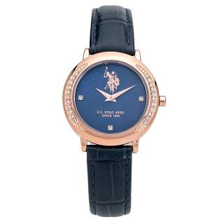 ΡΟΛΟΙ U.S. POLO USP5618BL U.S. POLO Rachel Crystals Blue Leather Strap