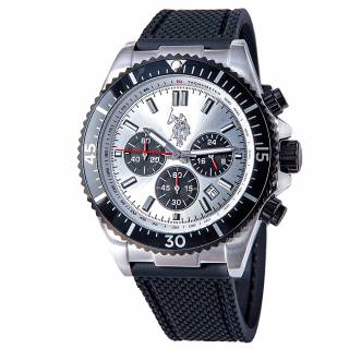 ΡΟΛΟΙ U.S. POLO USP7023ST U.S.POLO Edward Chronograph Black Silicone Strap