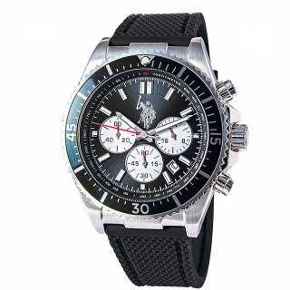 ΡΟΛΟΙ U.S. POLO USP7024BK U.S.POLO Edward Chronograph Black Silicone Strap