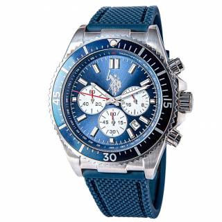 ΡΟΛΟΙ U.S. POLO USP7025BL U.S.POLO Edward Chronograph Blue Silicone Strap