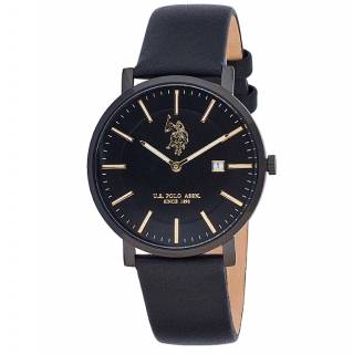 ΡΟΛΟΙ U.S. POLO  USP7147BK U.S.POLO Carter Black Leather Strap