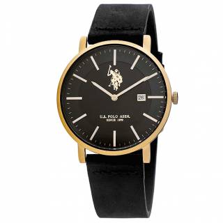 ΡΟΛΟΙ U.S. POLO  USP7157YG U.S.POLO Jackson Black Leather Strap