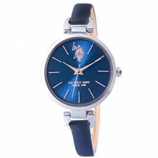 ΡΟΛΟΙ U.S. POLO  USP8095BL U.S.POLO Andrienne  Blue Leather Strap