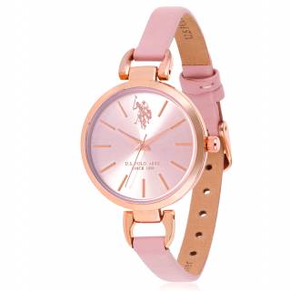 ΡΟΛΟΙ U.S. POLO  USP8098PK U.S.POLO Andrienne  Pink Leather Strap