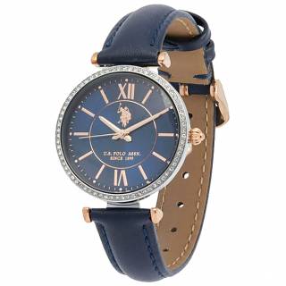 ΡΟΛΟΙ U.S. POLO  USP8195BL U.S.POLO Scarlet Crystals Blue Leather Strap