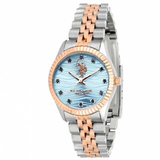 ΡΟΛΟΙ U.S. POLO  USP8232BL U.S.POLO Azure Crystals Two Tone Stainless Steel Bracelet