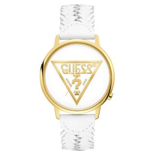 ΡΟΛΟΙ GUESS  V1001M4 GUESS Ladies White Leather Strap