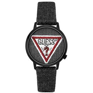 ΡΟΛΟΙ GUESS  V1014M2 GUESS Ladies Black Leather Strap