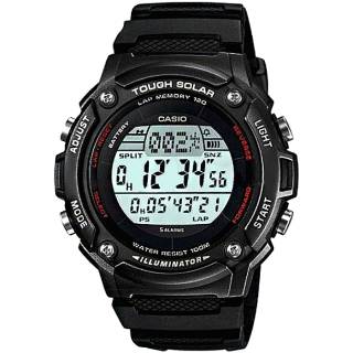 ΡΟΛΟΙ CASIO W-S200H-1BV CASIO Collection Tough Solar Power Black Rubber Strap