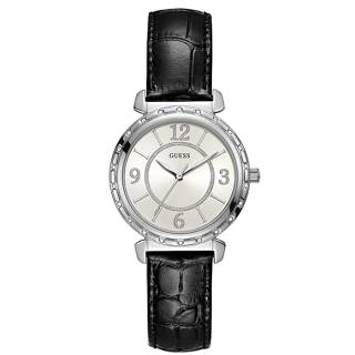 ΡΟΛΟΙ GUESS W0833L2 GUESS Ladies Crystals Black Leather Strap