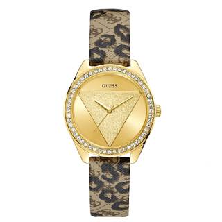 ΡΟΛΟΙ GUESS  W0884L9 GUESS Ladies Crystals Two Tone Leather Strap