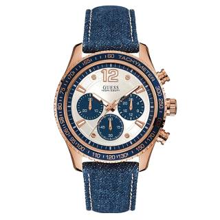 ΡΟΛΟΙ GUESS  W0970G3 GUESS Mens Chronograph Blue Leather Strap