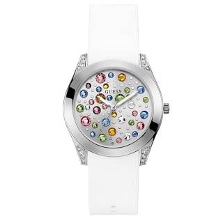 ΡΟΛΟΙ GUESS  W1059L1GUESS Ladies Crystals White Silicone Strap