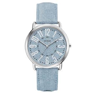 ΡΟΛΟΙ GUESS  W1068L2 GUESS Ladies Light Blue Leather Strap