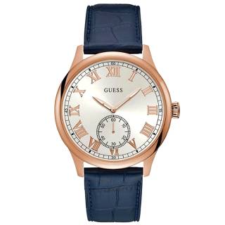 ΡΟΛΟΙ GUESS   W1075G5 GUESS Mens Blue Leather Strap