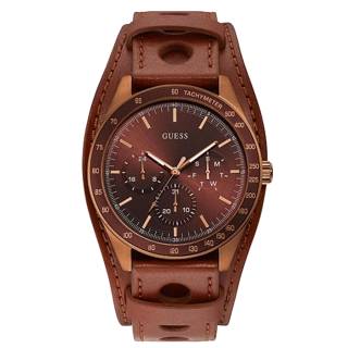 ΡΟΛΟΙ GUESS W1100G3 GUESS Mens Brown Leather Strap