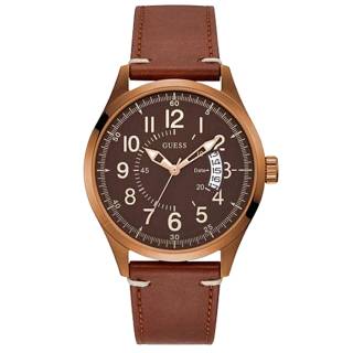 ΡΟΛΟΙ GUESS  W1102G3  GUESS Mens Brown Leather Strap