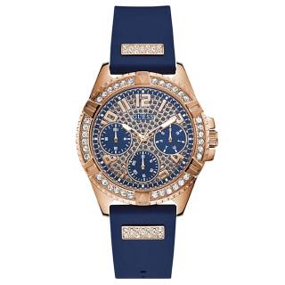 ΡΟΛΟΙ GUESS W1160L3 GUESS Frontier Crystals Blue Rubber Strap