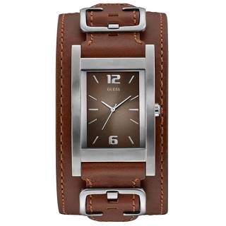 ΡΟΛΟΙ GUESS  W1165G1 GUESS Mens Brown Leather Strap