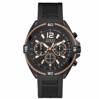 ΡΟΛΟΙ GUESS  W1168G3 GUESS Mens Chronograph Black Silicone Strap