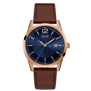 ΡΟΛΟΙ GUESS   W1186G3 GUESS Mens Brown Leather Strap