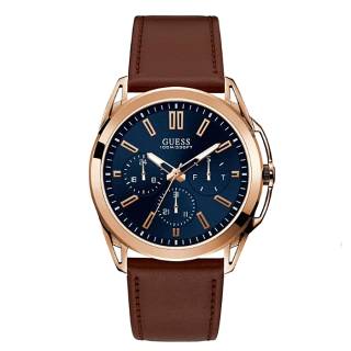 ΡΟΛΟΙ GUESS  W1217G2 GUESS Mens Brown Leather Strap