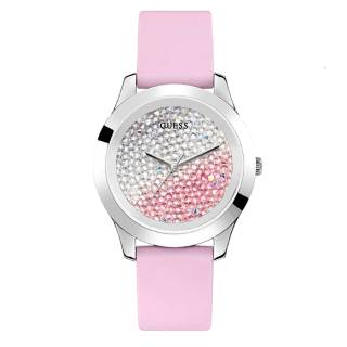 ΡΟΛΟΙ GUESS  W1223L1GUESS Ladies Pink Rubber Strap