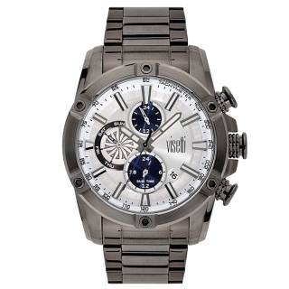 ΡΟΛΟΙ VISETTI WN-695SBI  VISETTI No Limit Dual Time Grey Stainless Steel Bracelet