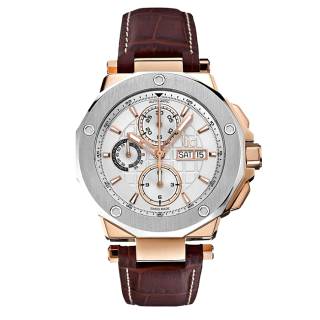 ΡΟΛΟΙ GUESS COLLECTION X48003G1S  GUESS Collection Limited Edition Automatic Chronograph Brown Leather Strap