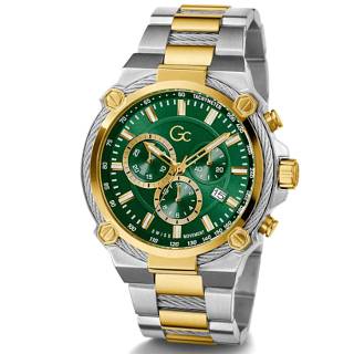 ΡΟΛΟΙ GUESS COLLECTION  Y24014G9MF GUESS Collection Cable Force Chronograph Two Tone Stainless Steel Bracelet