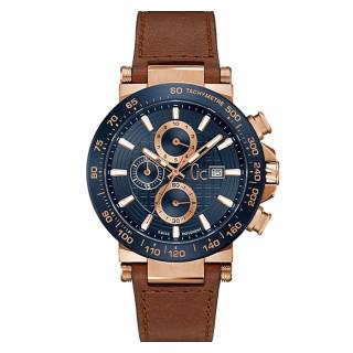 ΡΟΛΟΙ GUESS COLLECTION Y37002G7 GUESS Collection Mens Chronograph Brown Leather Strap