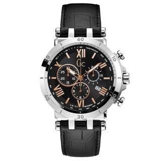 ΡΟΛΟΙ GUESS COLLECTION Y44002G2MF GUESS Collection Mens Chronograph Black Leather Strap