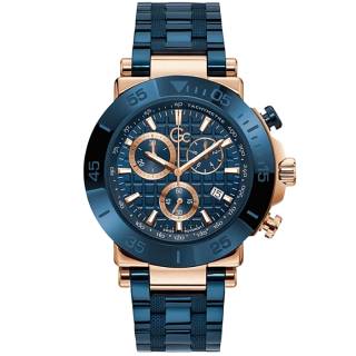 ΡΟΛΟΙ GUESS COLLECTION Y70001G7MF GUESS Collection Mens Chronograph Blue Stainless Steel Bracelet