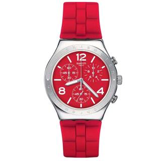 ΡΟΛΟΙ SWATCH  YCS117  SWATCH Time To Swatch Rouge De Bienne Chronograph Red Silicone Strap