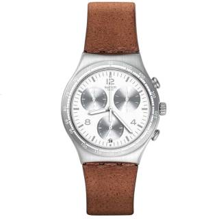 ΡΟΛΟΙ SWATCH  YCS597 SWATCH Irony Botillon Chronograph Brown Leather Strap