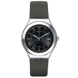 ΡΟΛΟΙ SWATCH  YGS477 SWATCH Irony Scottish Grey Leather Strap