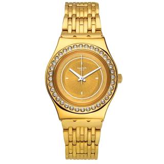 ΡΟΛΟΙ SWATCH  YLG136G  SWATCH Irony Glass Of Bubbles Crystals Gold Stainless Steel Bracelet