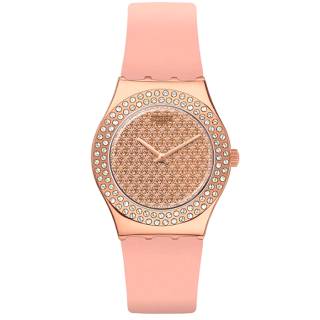 ΡΟΛΟΙ SWATCH YLG140 SWATCH Essentialls Pink Confusion Crystals Pink Silicone Strap