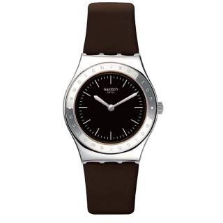 ΡΟΛΟΙ SWATCH  YLS205 SWATCH Time To Swatch Lie De Vin Brown Leather Strap