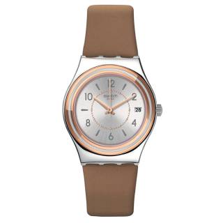 ΡΟΛΟΙ SWATCH  YLS458  SWATCH Irony Caresse D'?t? Brown Leather Strap