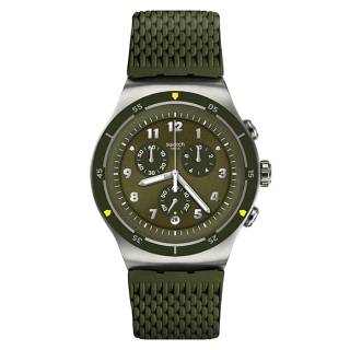 ΡΟΛΟΙ SWATCH YOS461 SWATCH Runforest Chronograph Green Silicone Strap