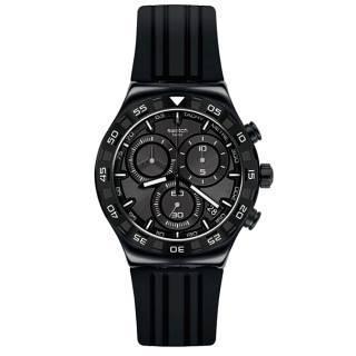 ΡΟΛΟΙ SWATCH  YVB409 SWATCH Irony Chrono Teckno Black Rubber Strap