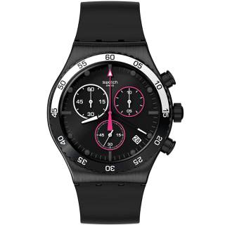 ΡΟΛΟΙ SWATCH  YVB413 SWATCH Magenta At Night Black Silicone Strap