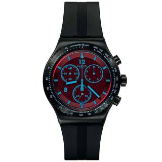 ΡΟΛΟΙ SWATCH  YVB417 SWATCH Irony Crimson Mystique Chronograph Black Rubber Strap