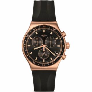 ΡΟΛΟΙ SWATCH YVG410 SWATCH Stain Sheen Chronograph Black Rubber Strap