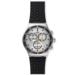 ΡΟΛΟΙ SWATCH  YVS420 SWATCH Irony Disorderly Chronograph Stainless Steel  Rubber Strap