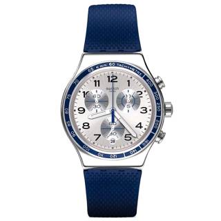 ΡΟΛΟΙ SWATCH  YVS439 SWATCH Countryside Frescoazul Chronograph Blue Rubber Strap