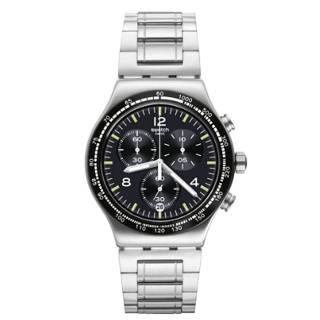 ΡΟΛΟΙ SWATCH  YVS444GC SWATCH Chronograph  Night Flight Silver Stainless Steel Bracelet